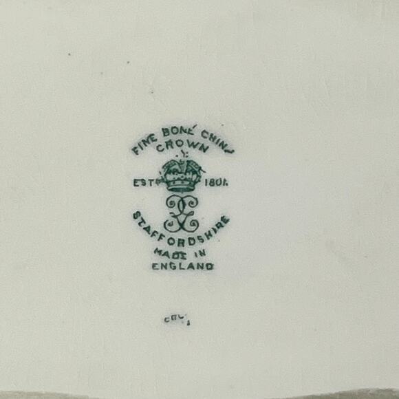 Crown Staffordshire England Floral Bone China Trinket Box Lid Flowers 1950s Mint - Picture 6 of 14